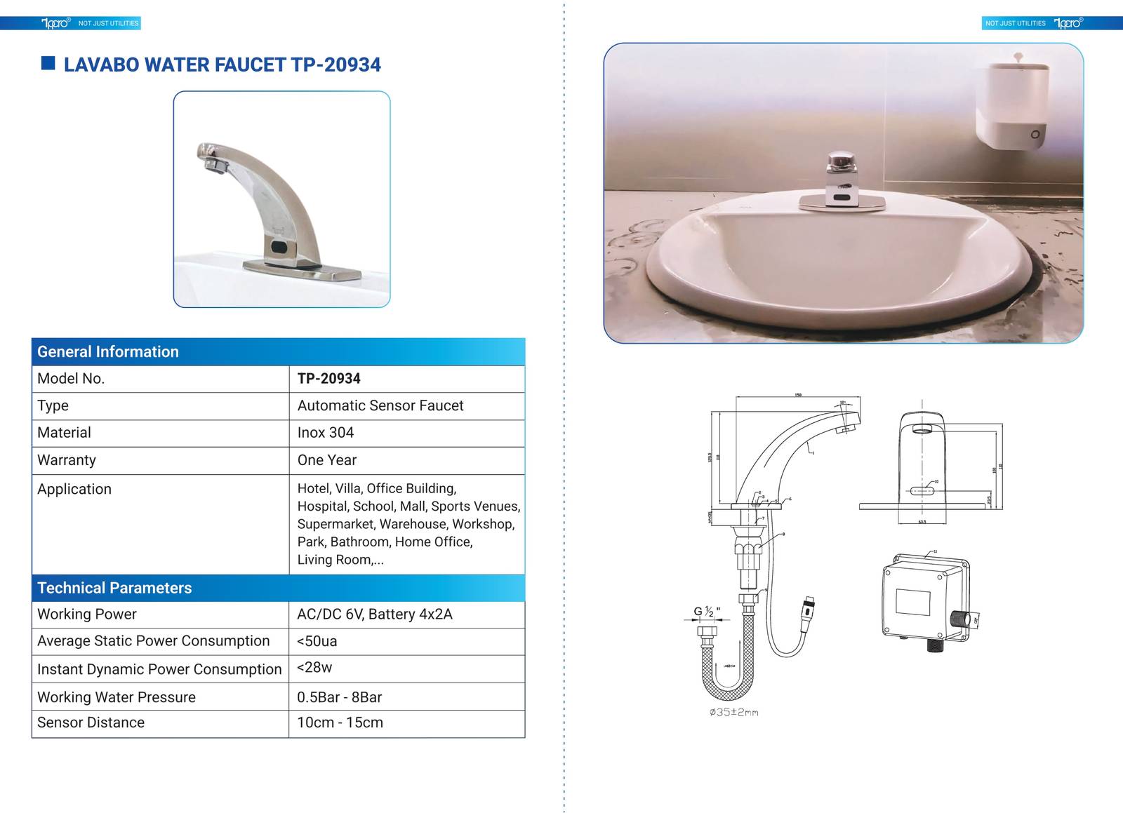 Thiết bị vệ sinh cảm ứng TPPRO Catalogue và Bảng giá mới nhất  /Page 1